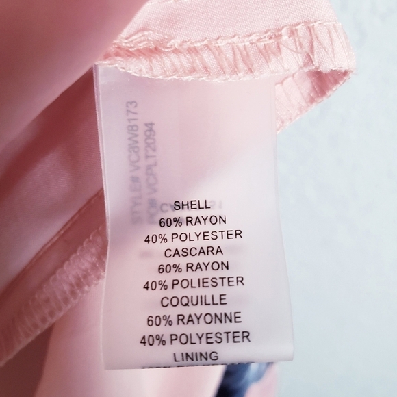 Vince Camuto Pink Floral Applique Long Sheer Sleeve Mini Wrap Dress - Picture 5 of 11